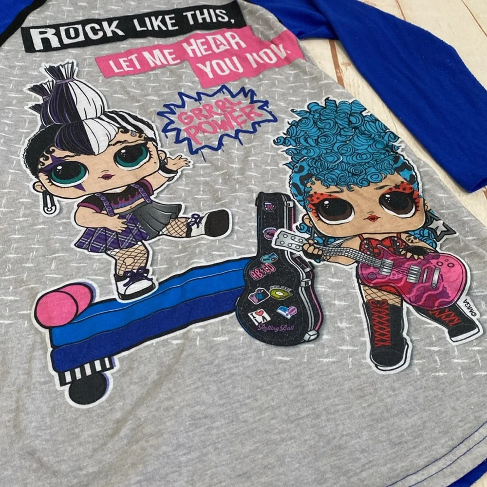 LOL Surprise Rock Like This--Girl Power Blue/Gray/Black Nightgown Sleep Shirt